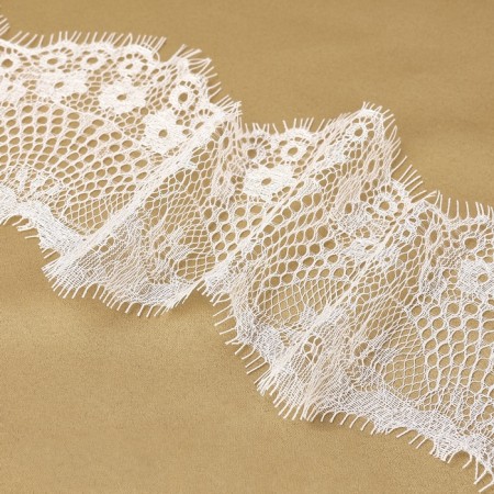 Lace cilia, 110 mm × 9 ± 0.5 m, in Bobin 3 pcs 3 m, ivory color-4