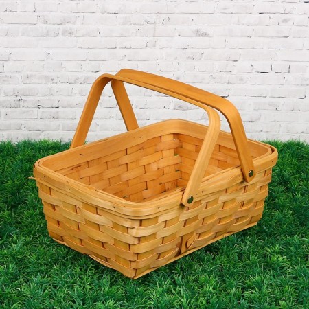 Basket "Lukoshko", 31.5 × 21.5 × 12/25.5 cm, veneer