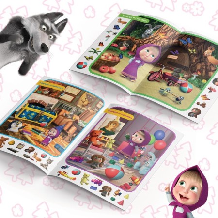 A set of books "Find the differences", 6 pcs. 12 pp., A5, Masha and the bear-2