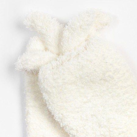 Women's terry terry minku with ears, white color, size 36-39 (23-25 ​​cm)-2