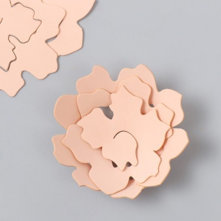 The workpiece of Foamiran "Flower Curly" 10x9.5 cm set 5 pcs. Ribbed peach
