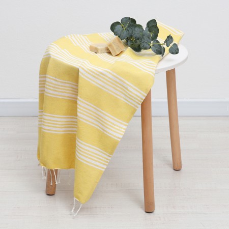 Towel Peshtemal Lovelife Boston, col. yellow, 75x170 cm, 80% HL, 20% PE, 190 g/m2