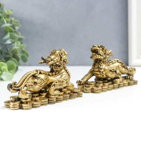 NECK Polystone for bronze "Kirina on Chinese coins" set 2 pcs 6.8x4x12 cm-2