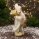 Santa Claus "with bows on shoes and with a flashlight" 30 cm, golden-white