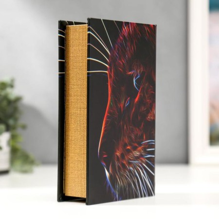 Safe Brush Tree leatherette "Leopard in Lazer Lazes" 21x13x5 cm-4