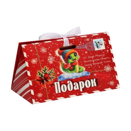 New Year. Bonbonniere, New Year's gift packaging "Snake in the envelope", 10 × 5.5 × 5 cm.-2