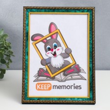 Photo frame plastic 15x21 cm malachite (985)