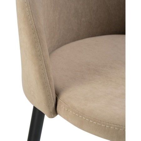 Metal amisure stool Metal/velor, black/beige 48x53x95 cm-5