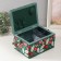 Poansettia on green needlework boxing room 19x26x14.5 cm