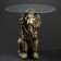 Stand - table "Leo sitting", bronze 57cm Polystone