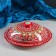 The pancake of Rishtan ceramics "Flowers", 24 cm, red