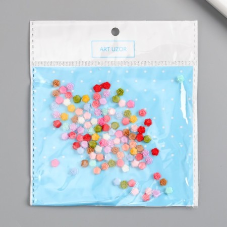 Decor for creativity plastic "Color rose" set 100 pcs mix 0.6x0.6 cm-4