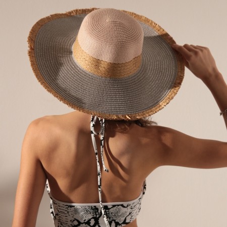 Women's hat minku, gray/pink color, rr 58-2