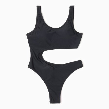 Swimsuit female alcohol monophonic minku color black, size 48-4