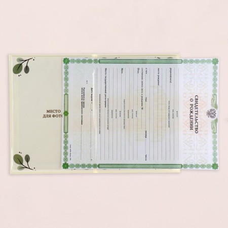 Folder for the birth certificate "Bear" branches, a5-3