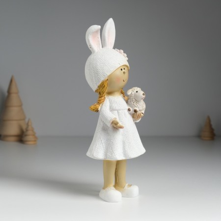 Polystone souvenir "Girl in a hat with ears, with a lamb" MIX 8x6x22 cm-2