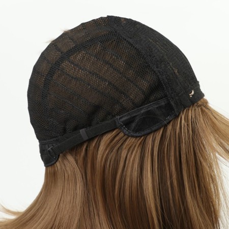 Artificial wig, with a bang, imitation of the skin, 30 cm, brown color-6