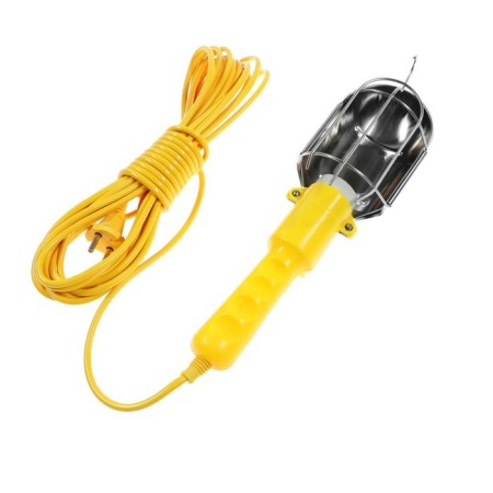 A portable Luazon Lighting lamp with a switch under the lamp E27, 10 meters, yellow