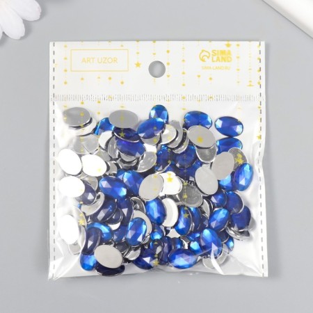 Decor for creativity Plastic "Rhil Obv. Bright blue" set of 150 pcs 1x1.4 cm-3