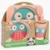 A set of children's utensils from the bamboo “Owl”, 5 objects: plate, bowl, glass, cutlery