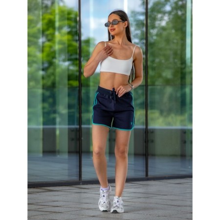 Women's shorts ise, size 48 cm, dark blue color, turquoise-8