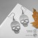 Earrings Metal "Gothic" Skull, color silver