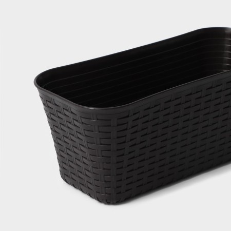 Balcony box "Rotang", 38.5 cm, brown color-1