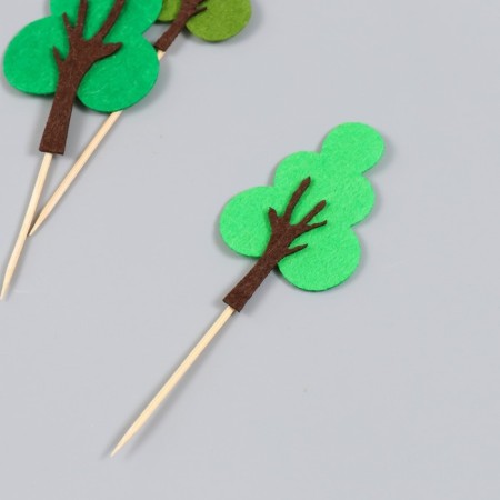 Decor for the creativity of the felt "Deciduous forest" set 3 pcs h = 6, 7.5, 9 cm-1