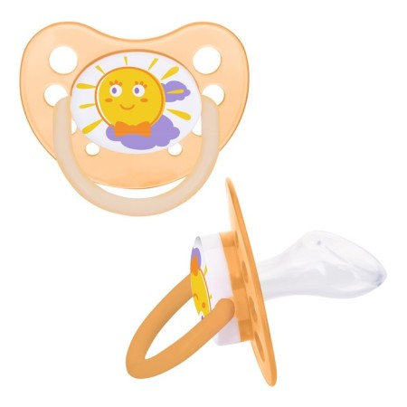 Nipple-dummy silicone orthodontic "rocket", from 3 months, color orange