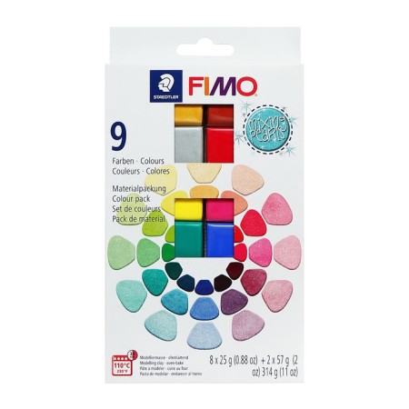 A set of plastic-polymer clay baked fimo effect 8x25g+2x57g mixing pearls