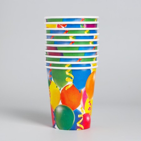 A one -time paper glass "Holiday" balloons and a serpentine, 250 ml.-1