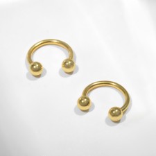 Circular in an eyebrow (piercing), ball, d = 8 mm, pair, color gold (indivisible packing 12 pairs, price per pair)
