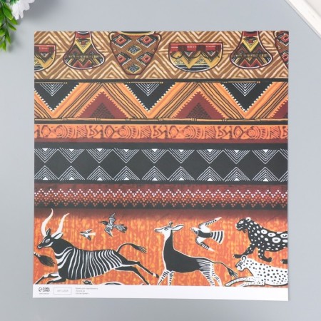 Scrapbooking paper bilateral "Africa" ​​density 180 g 30.5x32 cm-3