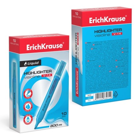 Erichkrause Liquid Visioline V-14 Neon, 0.6-4.0 mm, water-based liquid in-based liquid inlets, blue-2