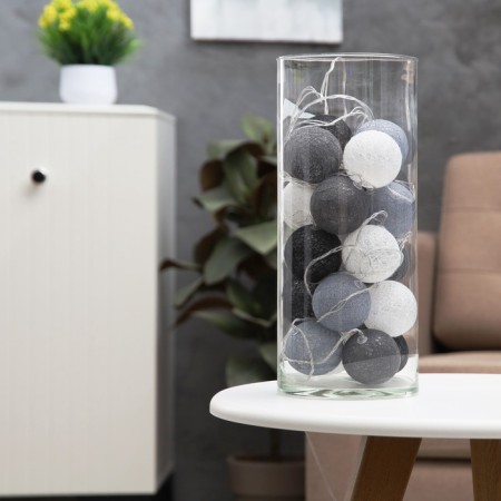 Garland “thread” 5 m with nozzles “Coffee balls”, ip20, transparent thread, 20 LED, white glow, 220 V-9