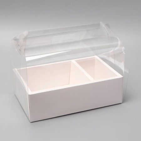 Box for dessert with a cake box, 26.5 x 17 x 22.5 cm, white