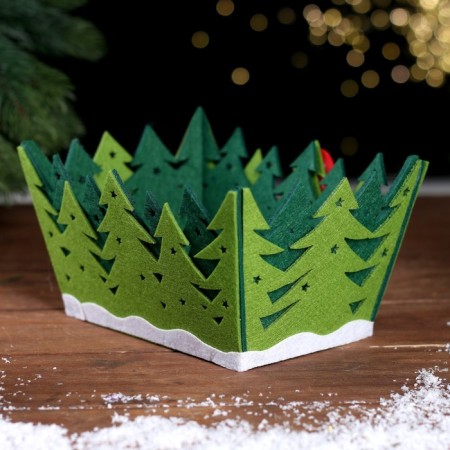 New Year's basket for the decor "Santa Claus in the forest" 20 × 15 × 11 cm-2