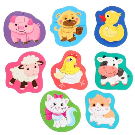 Contour puzzles "Pets. Halves "-2