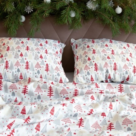 Bed linen "Ethel" 2 joint venture New Year’s Pattern 175x215 cm, 200x220 cm, 70x70 cm - 2 pcs, calico-3