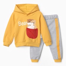Kit for children (sweatshirt/pants), yellow color, height 68 cm