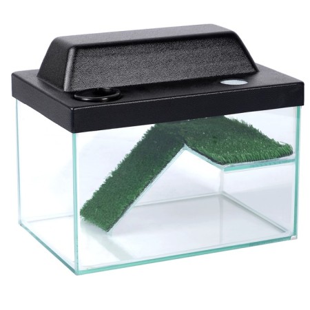 Terrarium for turtles 12 liters, with a lid, shelf and ladder, 30 x 20 x 20 cm