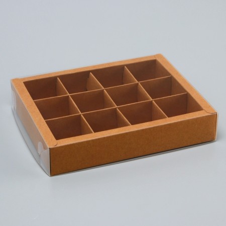 Box for 12 sweets, 19 x 15 x 3.5 cm. Confectionery packaging