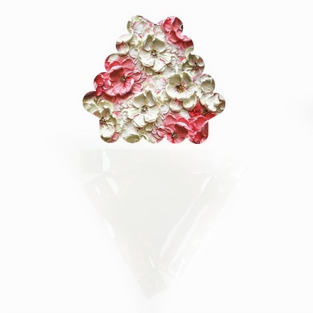 Box for confectionery products with PVC lid "Pink flowers", 18 x 3 cm-5