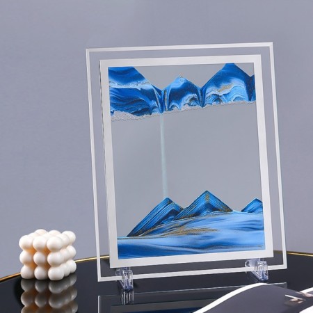 Sanding clock-picture "Maya", 18 x 13 cm, anti-stress, blue sand-3