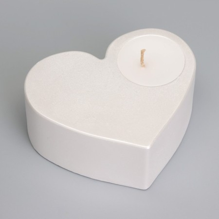 Summary "Heart Big. Marble" from gypsum, 10.5x9x4.5cm, white mother of pearl-1