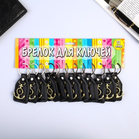 Keychain to the leatherette, metal "anchor" 6.8x4 cm-5