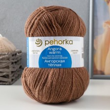 Angora warm yarn 40% wool, 60% acrylic 480m/100g (701 cocoa)