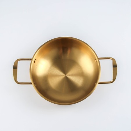 Stear, d = 20 cm, h = 6, thickness 1 mm, 201 steel, gold color-1