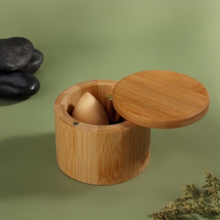 Organizer for storage "Bamboo", with a sliding cover, D 9 × 7 cm, brown color-2