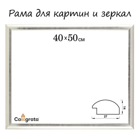 Frame for paintings (mirrors) 40 x 50 x 2.7 cm, plastic, calligrata 6472, silver